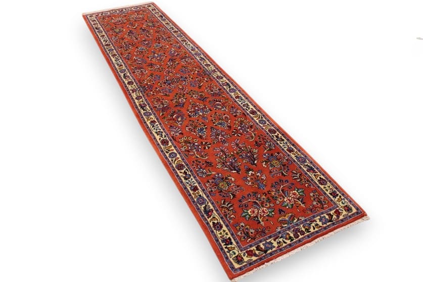 Perser Teppich "Saroug" Läufer 304x81 cm, farbenfrohe Blumenmuster, handgeknüpft