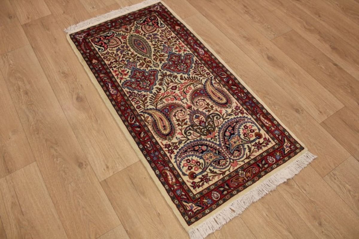 Perserteppich "Saroug" 134x69 cm - farbenfrohes Blumenmuster, handgeknüpft