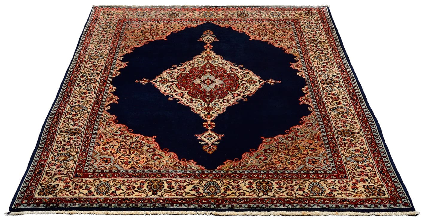 Orientteppich Sarouk 245x176 cm | Handgeknüpft | Vintage Stil