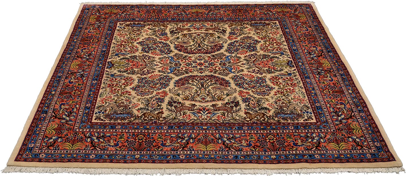 Orientteppich Sarouk 236x217 cm, handgeknüpft, traditionelles Muster