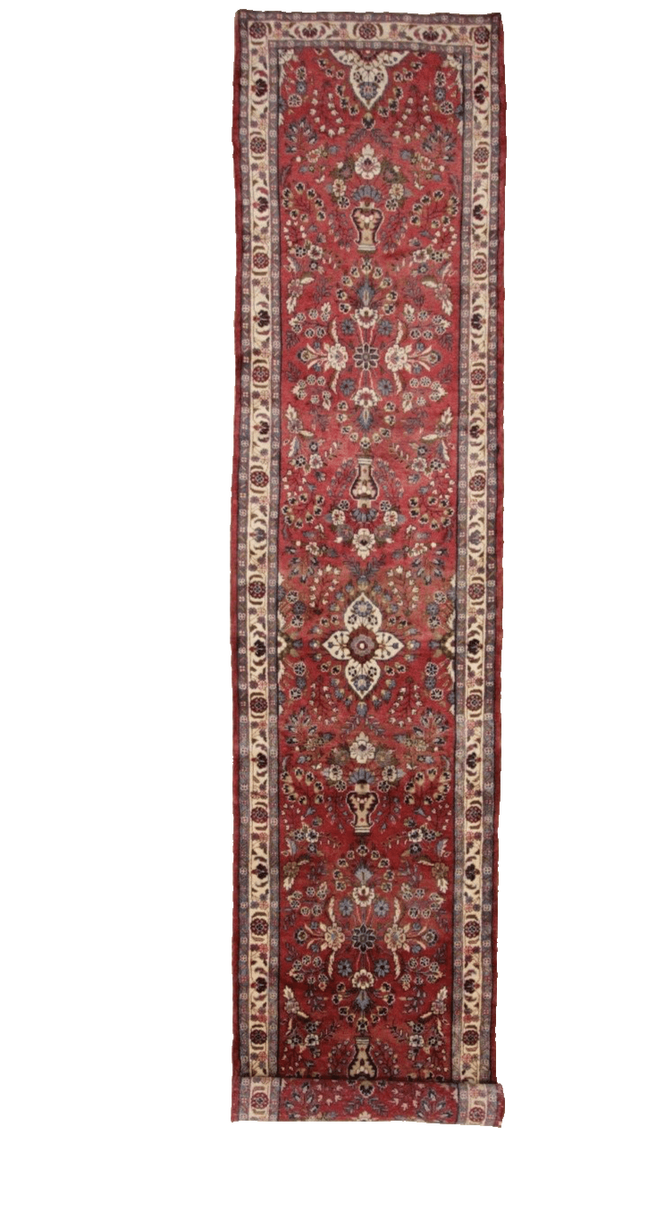 Perser Orientteppich Hamadan 422x86 cm, 160000 Knoten, handgeknüpft
