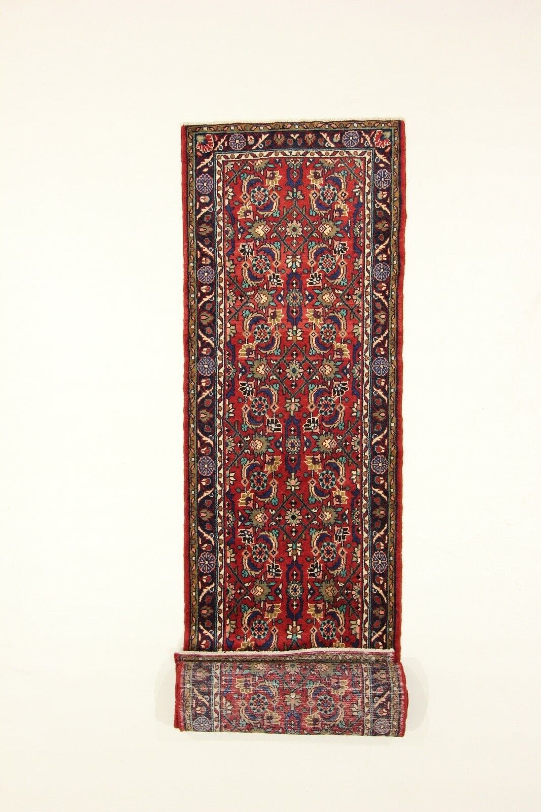 Wunderschöner Perser Teppich Hamadan 466x90 cm, 160.000 Knoten, handgeknüpft