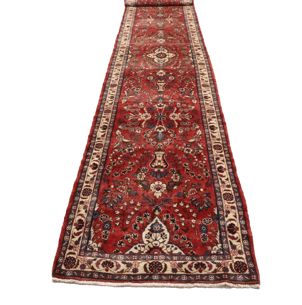 Perser Orientteppich Hamadan 422x86 cm, 160000 Knoten, handgeknüpft