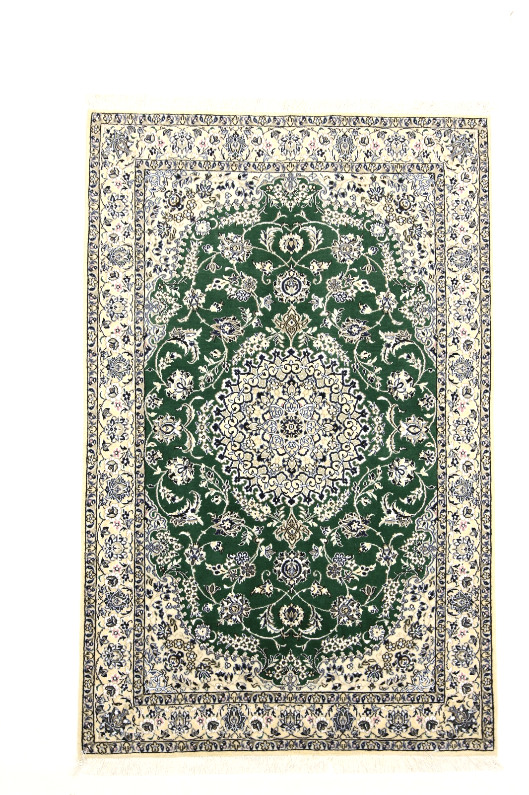 Perser Teppich Super Nain 9 La 204x134cm Handgeknüpft 500.000 Knoten