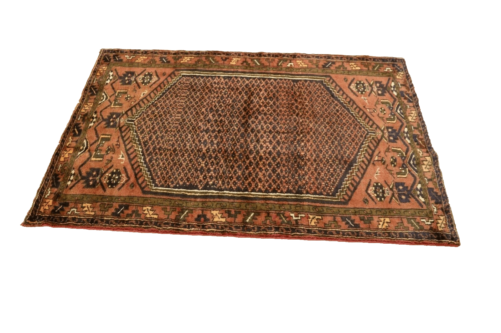 Perser Teppich Hamadan 206 x 135 cm, 200.000 Knoten, handgeknüpft