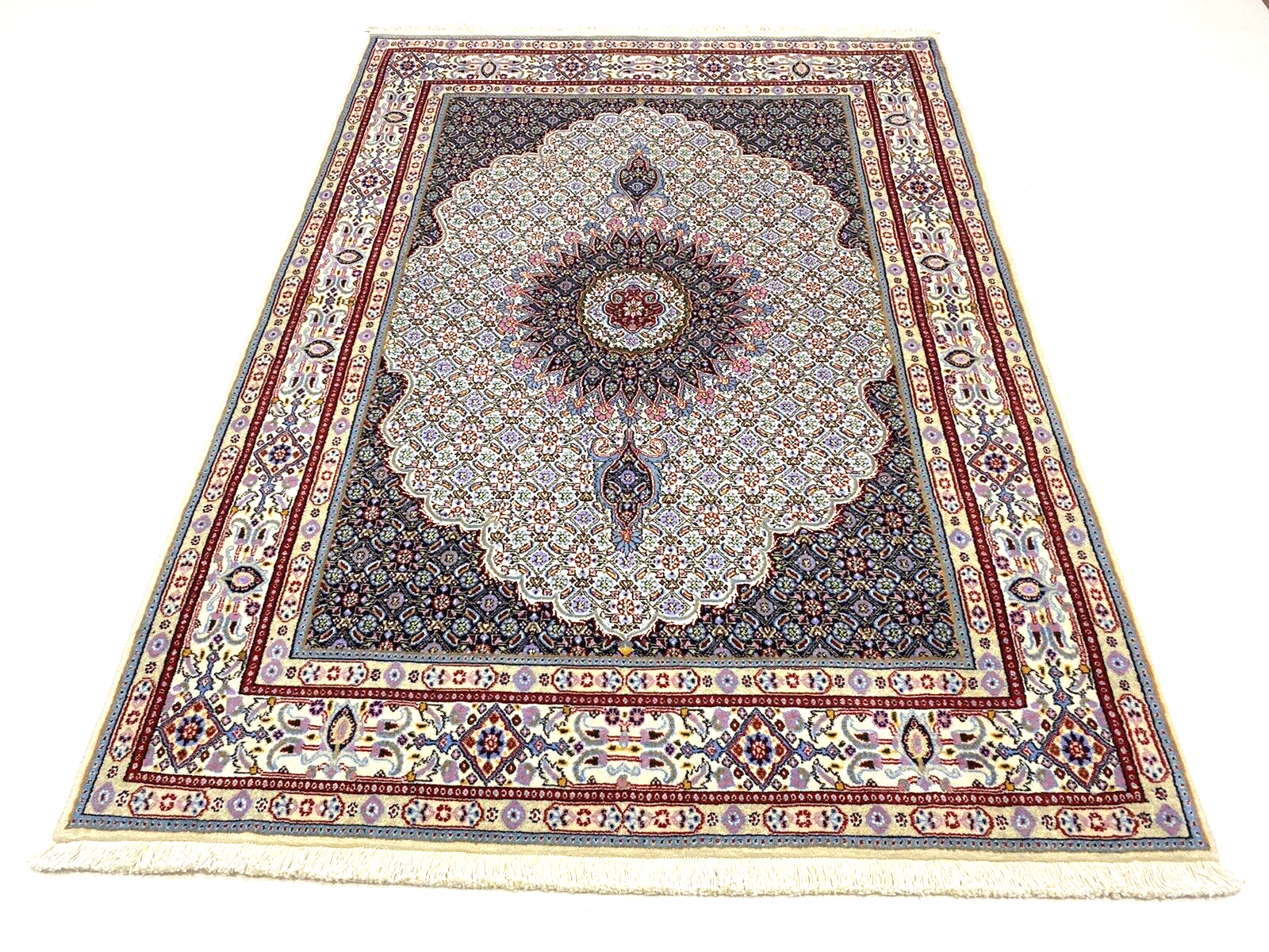 Orientteppich Perserteppich 197 x 144 cm, 400.000 Knoten, Seide, Neu
