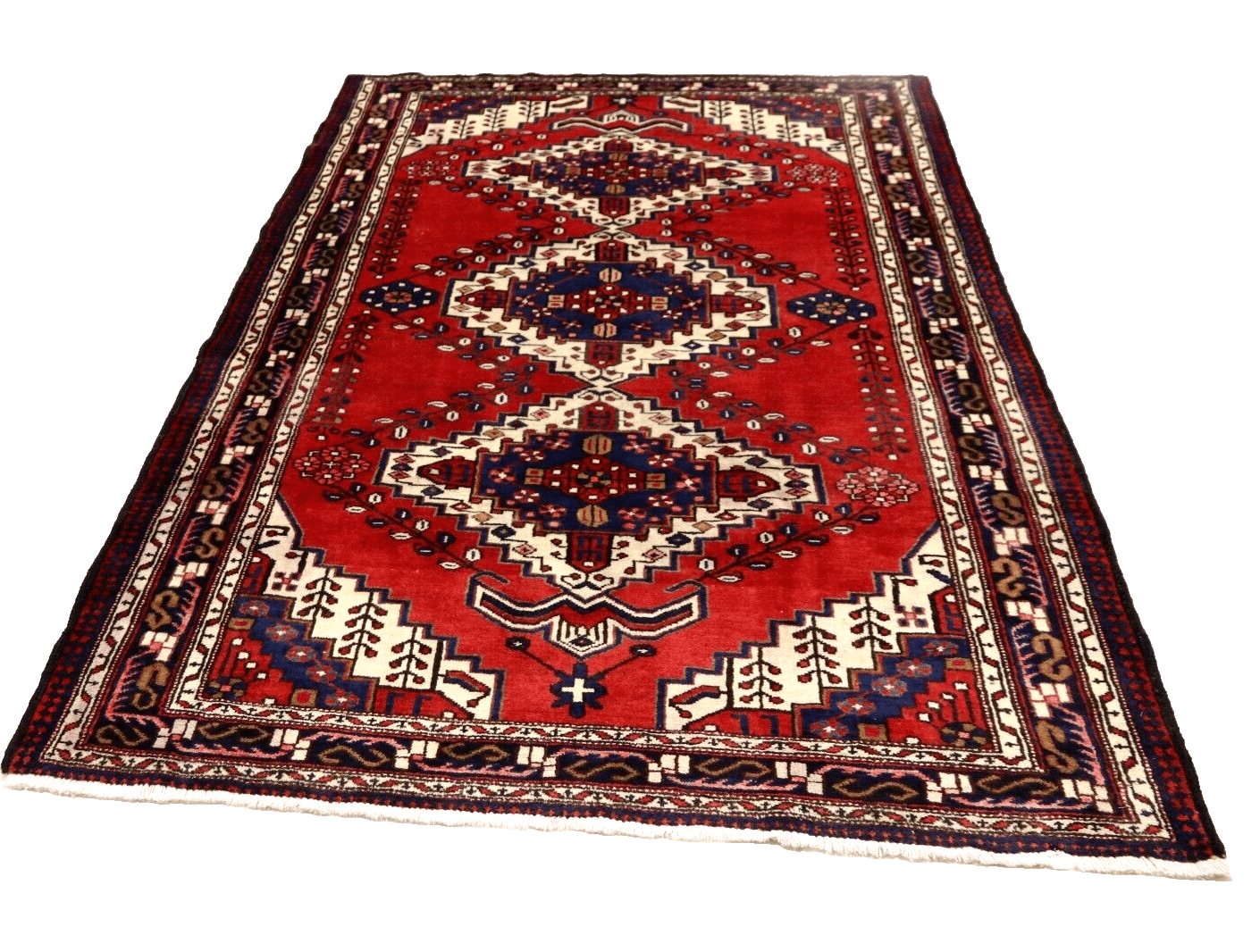 Orientteppich Hamadan 219 x 161 cm, 200.000 Knoten, handgeknüpft