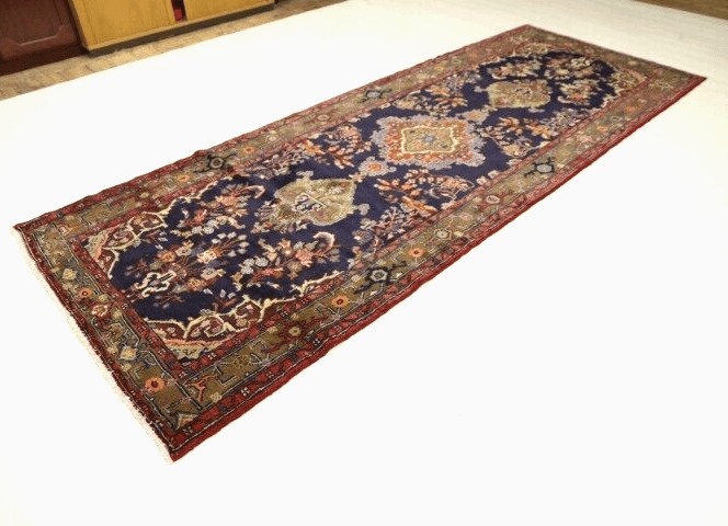 Wunderschöner Perserteppich Hamadan 326 x 126 cm, 200.000 Knoten, handgeknüpft