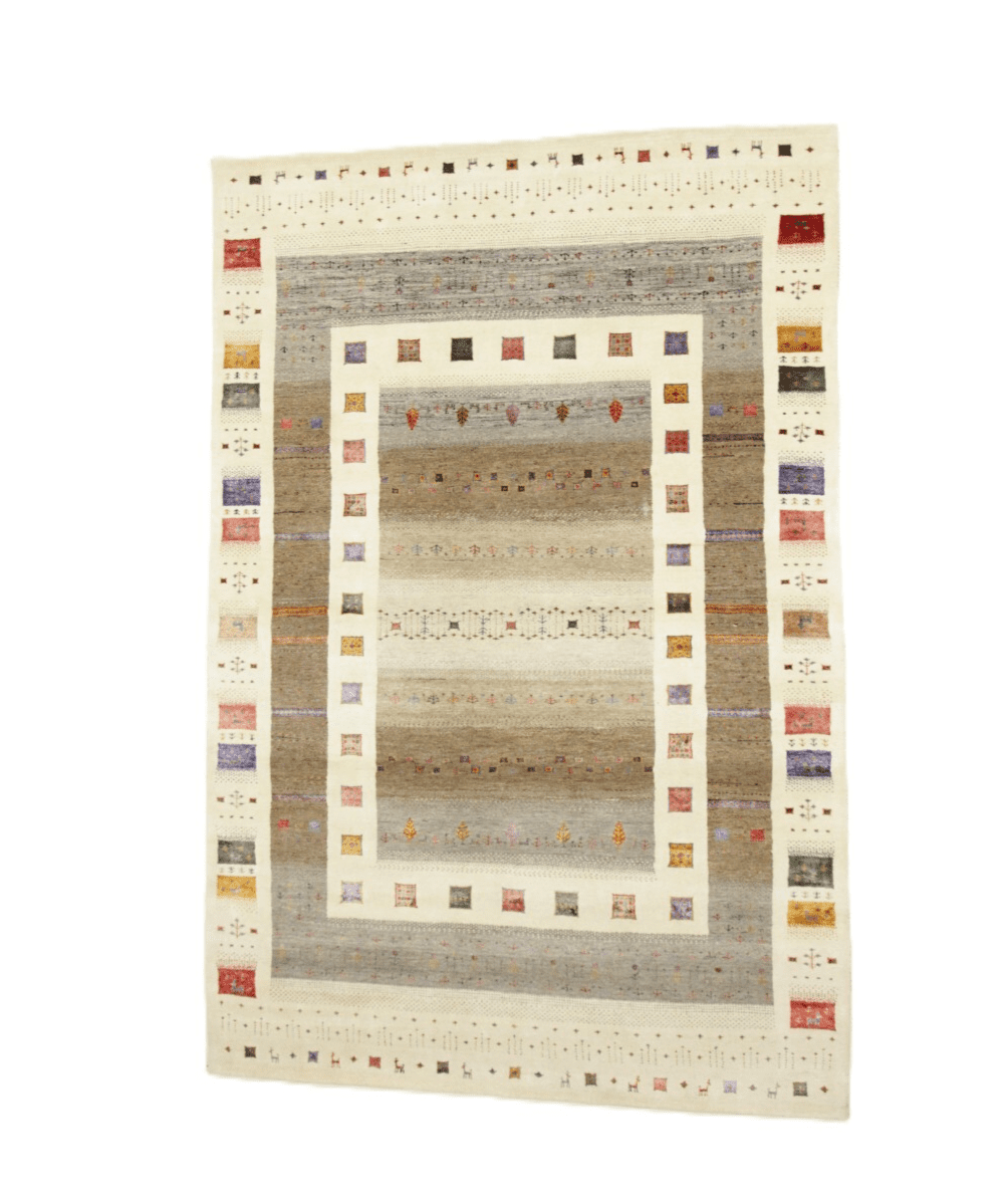 Gabbeh Loribaft Orientteppich 312 x 208 cm, handgeknüpft, Unikat