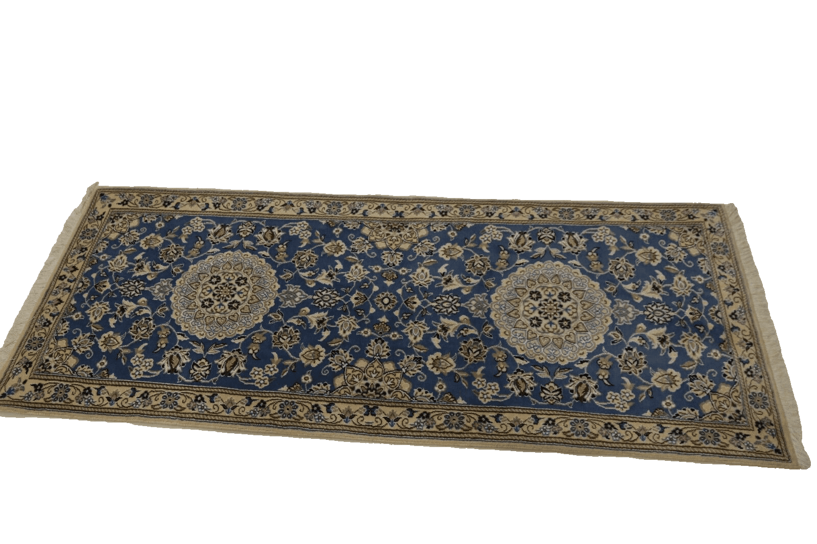 Super Nain 9la Perserteppich 200 x 84 cm, 500.000 Knoten, handgeknüpft