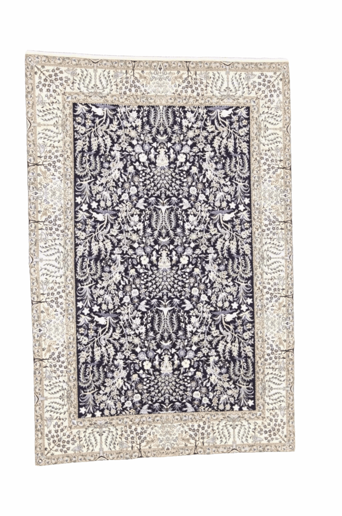 Wunderschöner Orientteppich Nain 6 La 229 x 154 cm, handgeknüpft, Seide