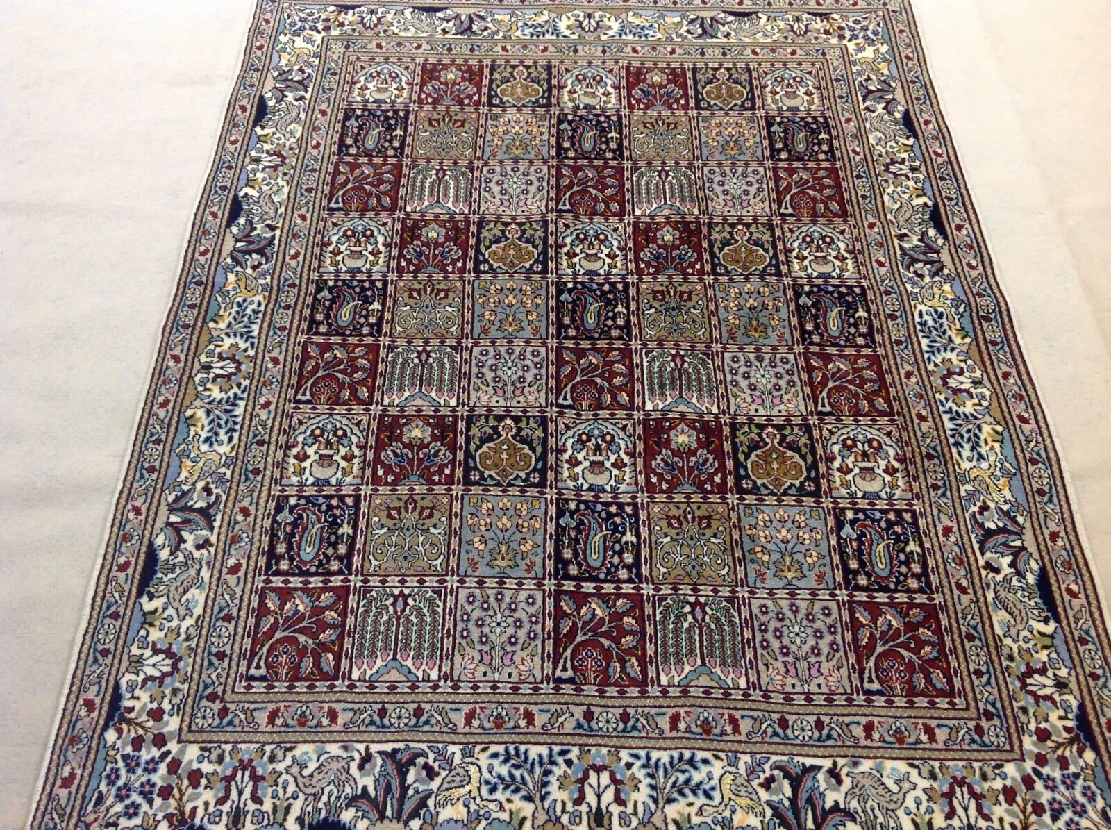 Wunderschöner Perserteppich Moud 197 x 149 cm, 400.000 Knoten, handgeknüpft