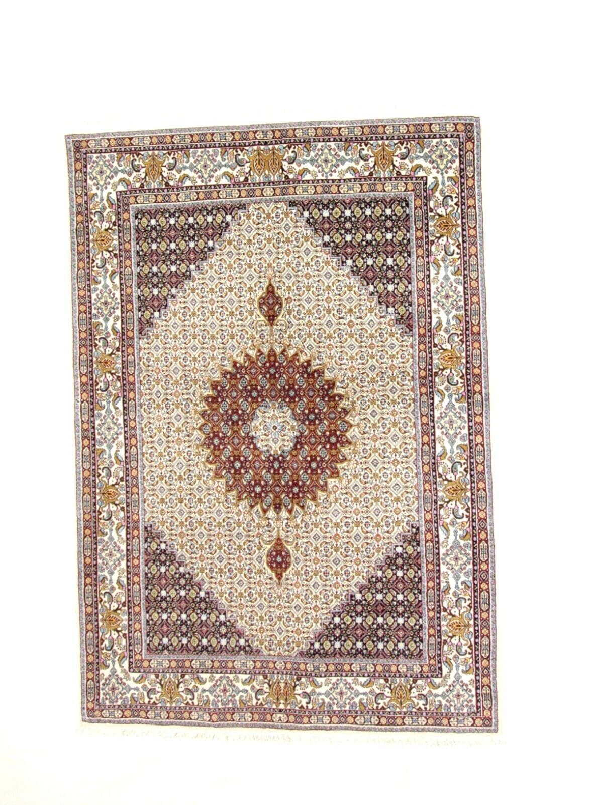 Orientteppich 230x161 cm, 400.000 Knoten, Perserteppich handgeknüpft