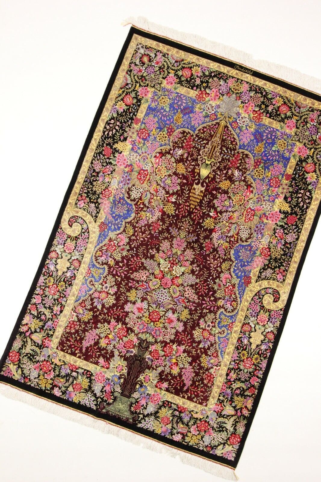 Wunderschöner Ghom Orientteppich 199 x 129 cm, 1.000.000 Knoten, handgeknüpft