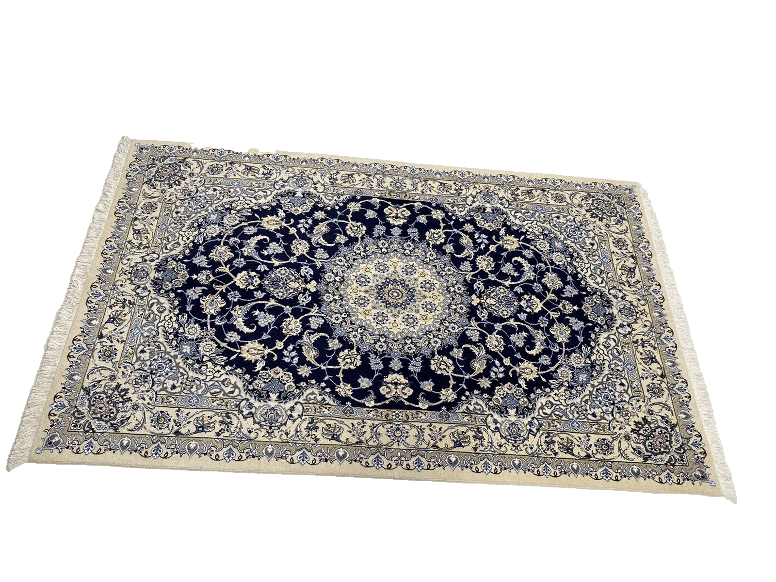 Orientteppich 257x159 cm, super Nain 9 La, 500.000 Knoten, handgeknüpft