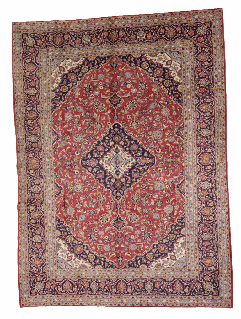 Wunderschöner Perserteppich Kashan 342 x 251 cm, 300000 Knoten, handgeknüpft