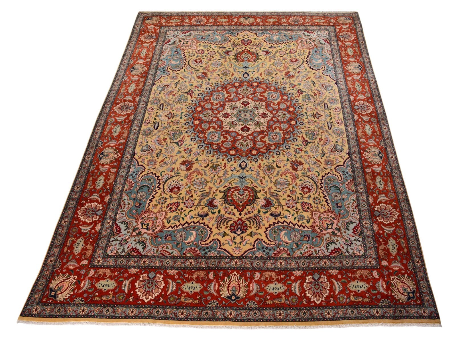 Exklusiver Orientteppich Tabriz 412x304cm, 550.000 Knoten, handgeknüpft