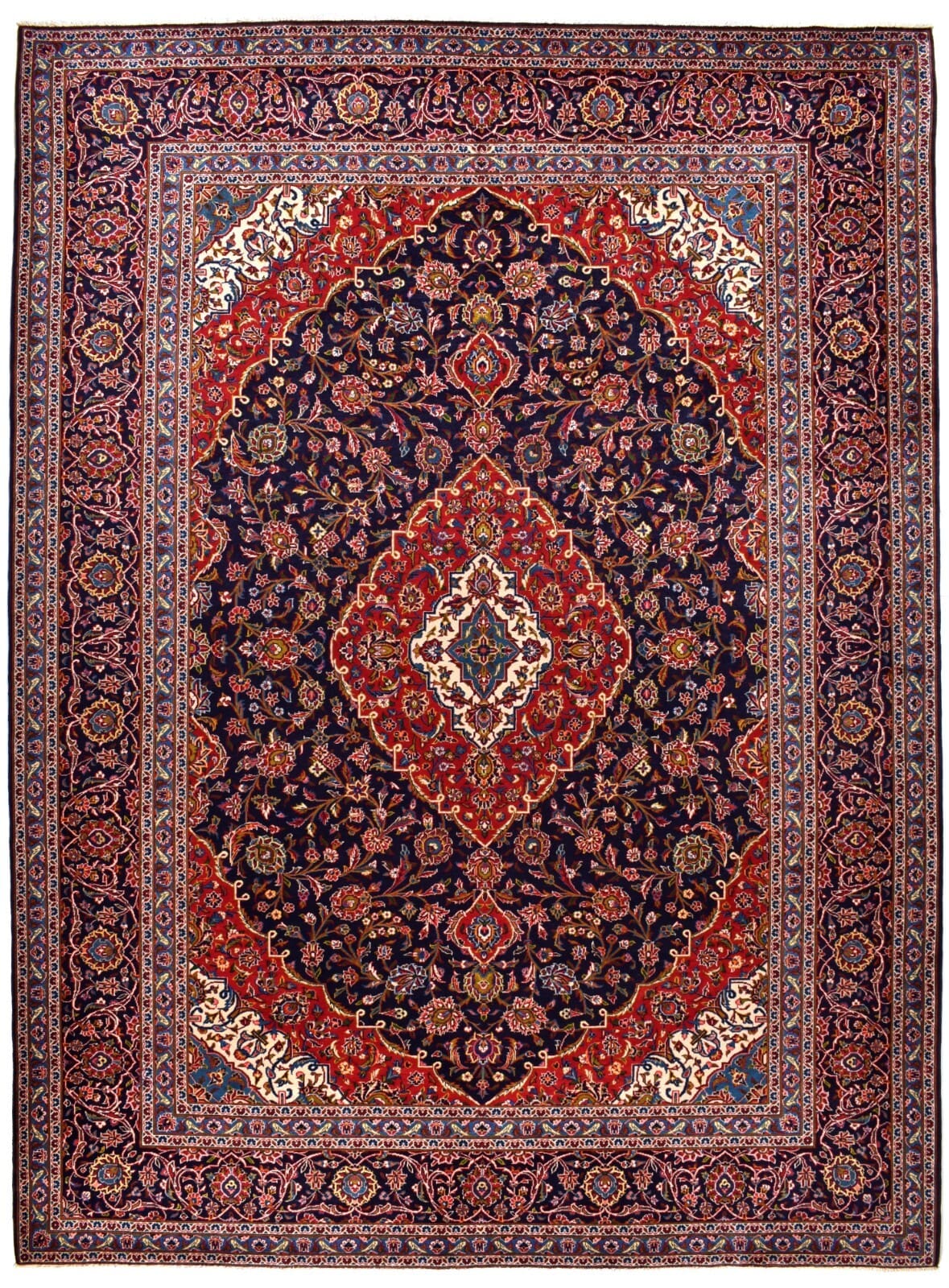 Handgeknüpfter Perserteppich Kashan 397x296 cm, 350.000 Knoten, Wolle