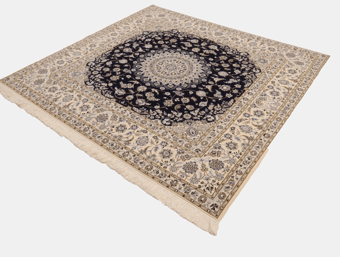 Wunderschöner Perser Teppich 204 x 211 cm, 1000 Knoten, handgeknüpft