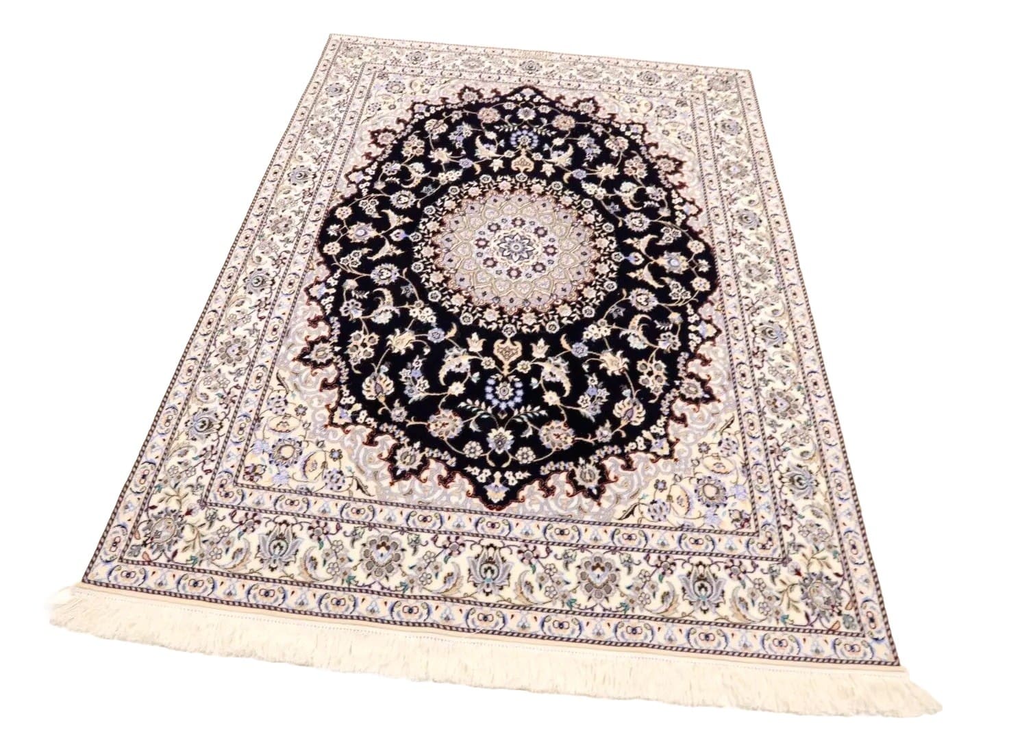 Wunderschöner Orientteppich Super Nain 6 La 202x151 cm handgeknüpft
