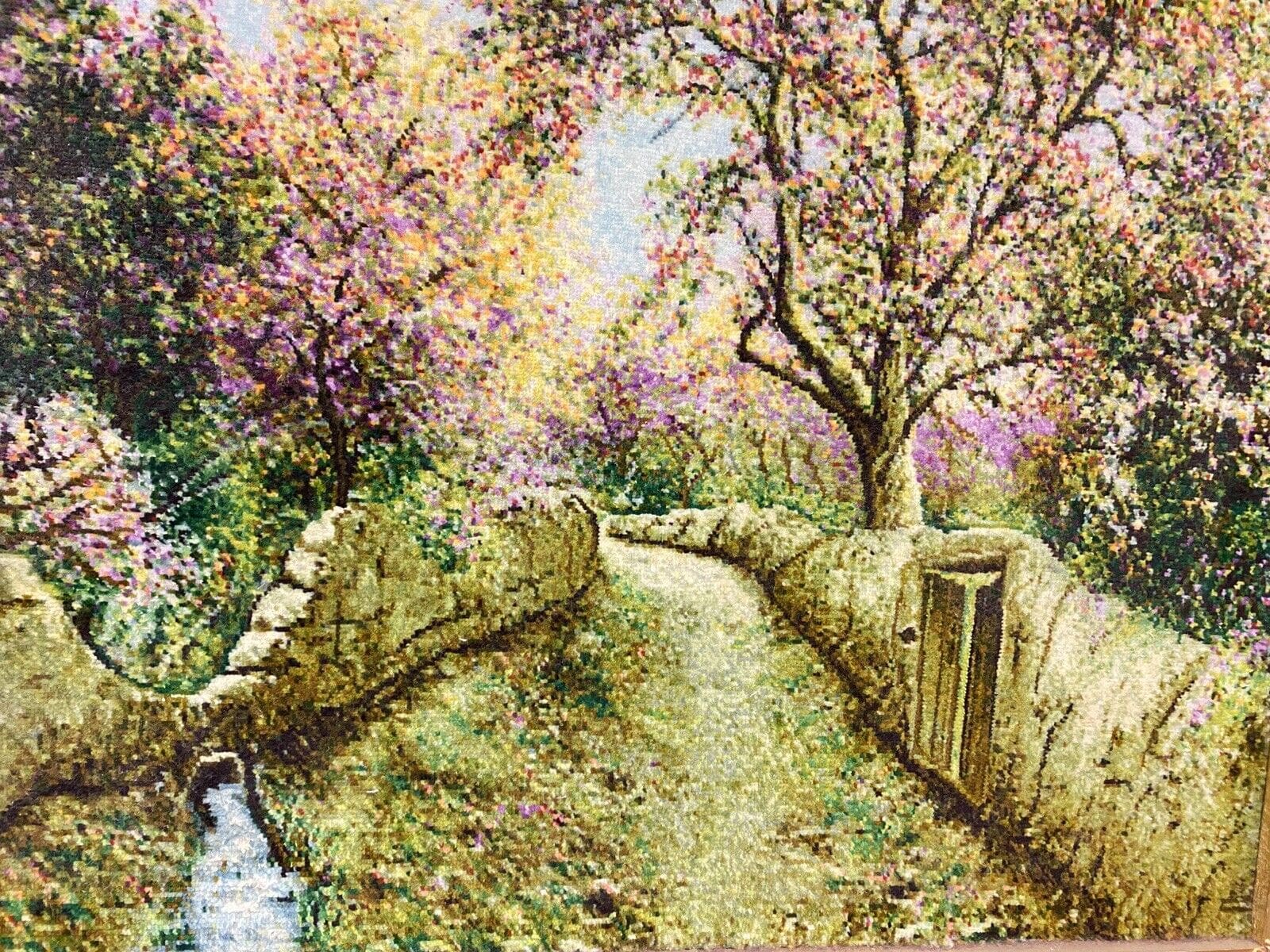 Wunderschöner Persischer Wandteppich Täbriz 63 x 76 cm, 400.000 Knoten, handgeknüpft