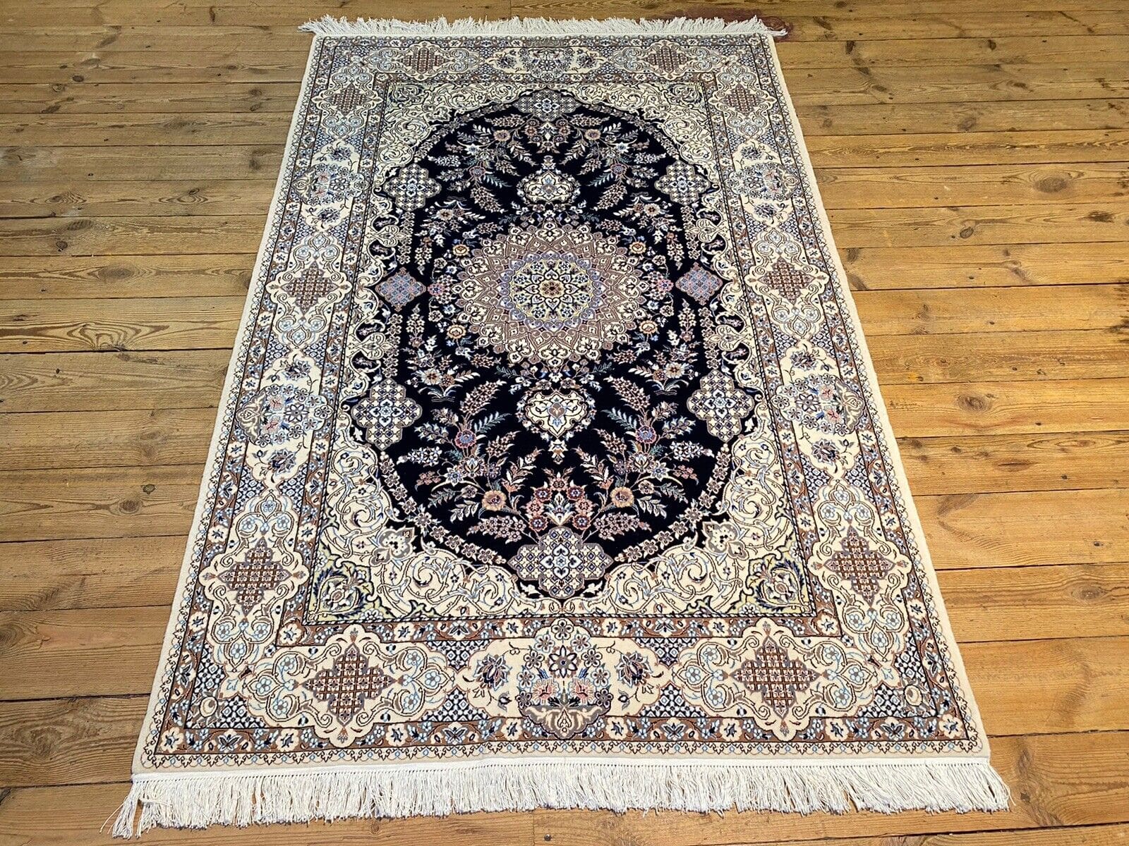 Wunderschöner Perserteppich Nain 6 La 196x129 cm, handgeknüpft