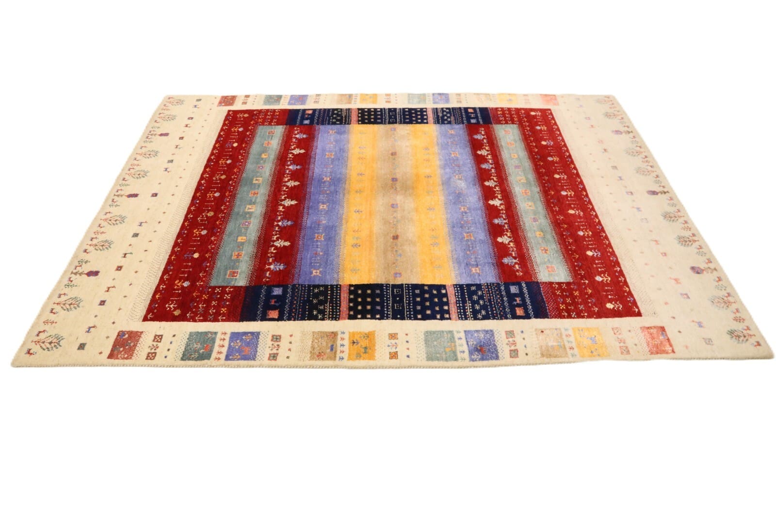 Gabbeh Loribaft Orientteppich 247 x 175 cm, 200.000 Knoten, neu, handgeknüpft
