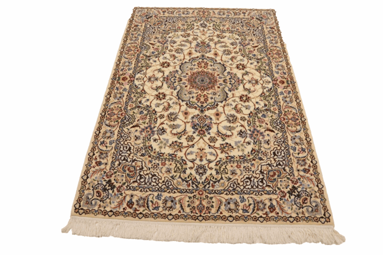 Orientteppich 182 x 123 cm, Nain 6 La, 1000 Knoten/m², handgeknüpft