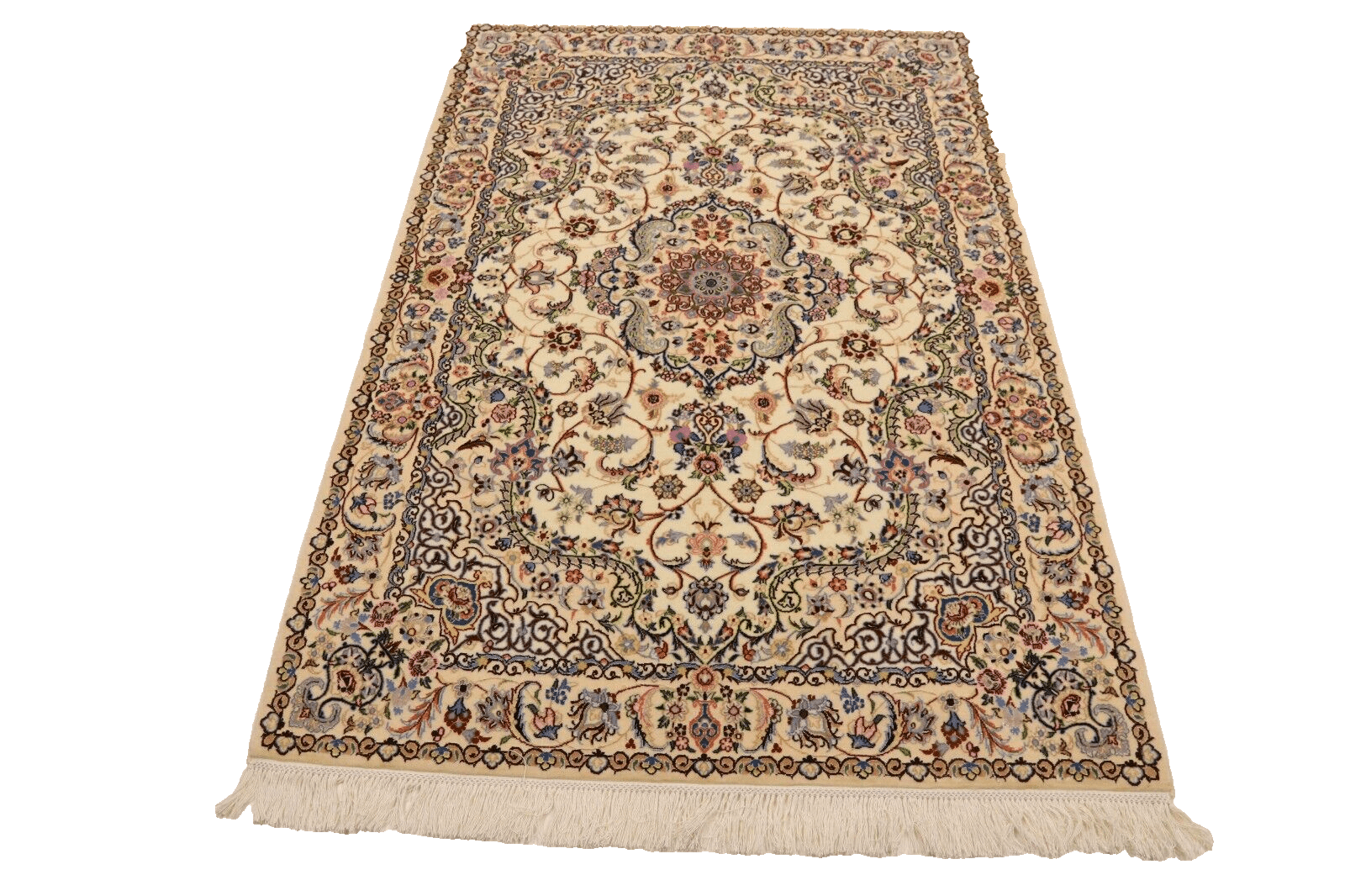 Orientteppich 182 x 123 cm, Nain 6 La, 1000 Knoten/m², handgeknüpft