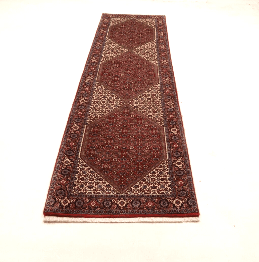 Wunderschöner Orientteppich Bidjar 297 x 89 cm, 500.000 Knoten, handgeknüpft