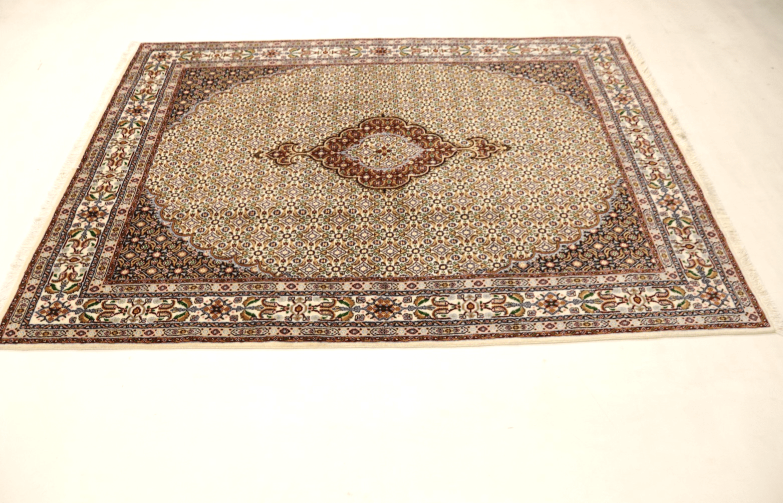 Wunderschöner Perserteppich Moud 239 x 174 cm, 400000 Knoten, handgeknüpft