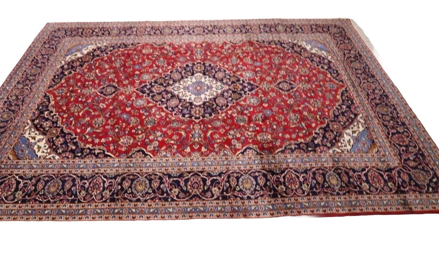 Perser Orientteppich Kashan 402 x 296 cm, 250000 Knoten, handgeknüpft