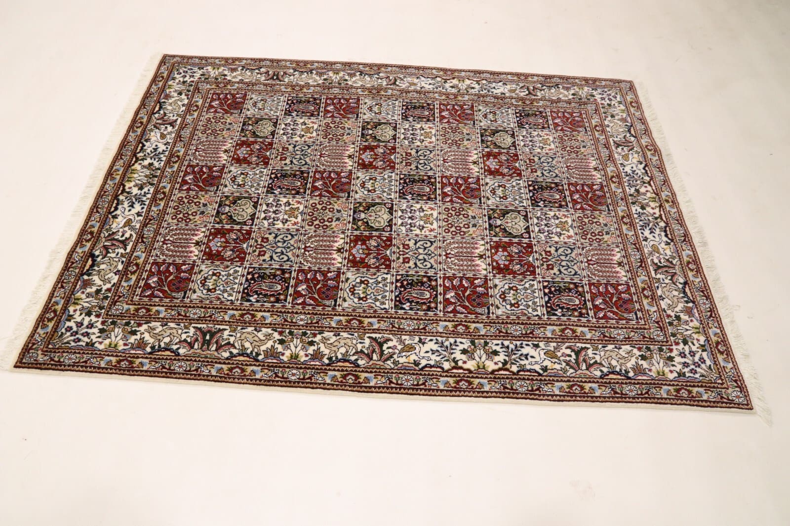 Wunderschöner Perserteppich Moud 204 x 147 cm, 400.000 Knoten, handgeknüpft