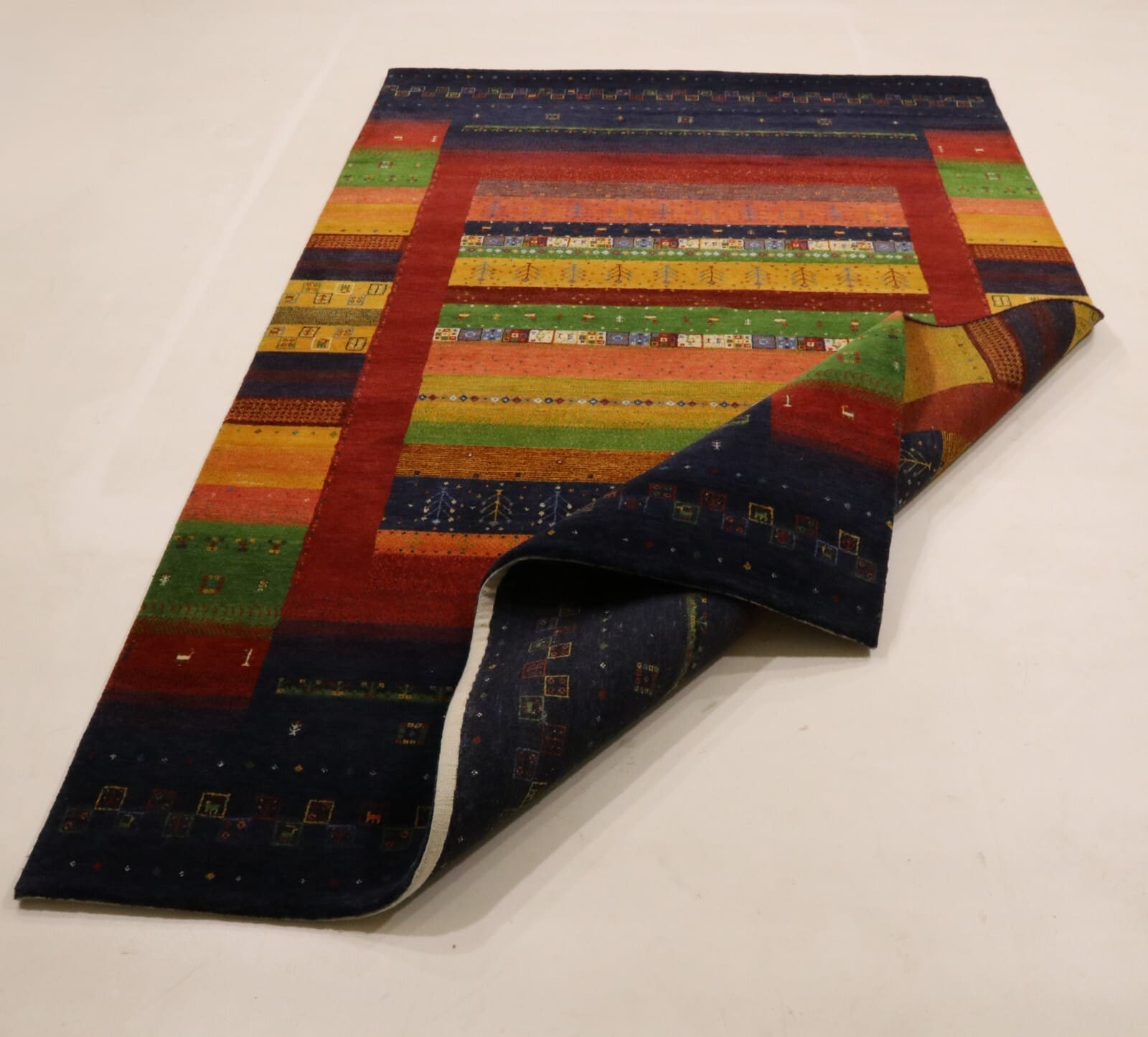 Gabbeh Loribaft Orientteppich 245 x 171 cm, 200.000 Knoten, handgeknüpft