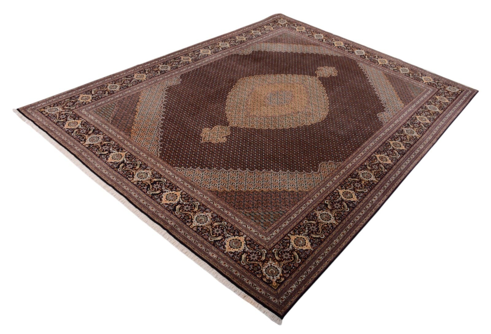 Handgeknüpfter Perserteppich Tabriz Mahi 50 Rag 397 x 301 cm Fischmuster