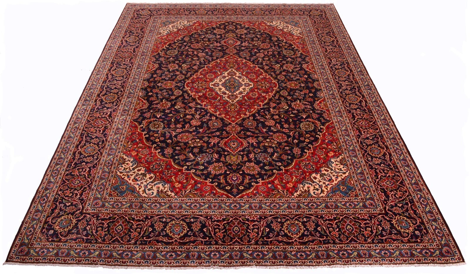 Handgeknüpfter Perserteppich Kashan 397x296 cm, 350.000 Knoten, Wolle