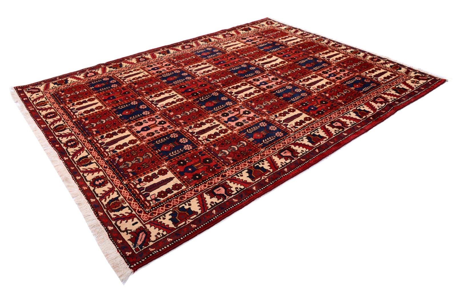 Orientteppich Feldermotiv 296x220cm, 250.000 Knoten, handgeknüpft