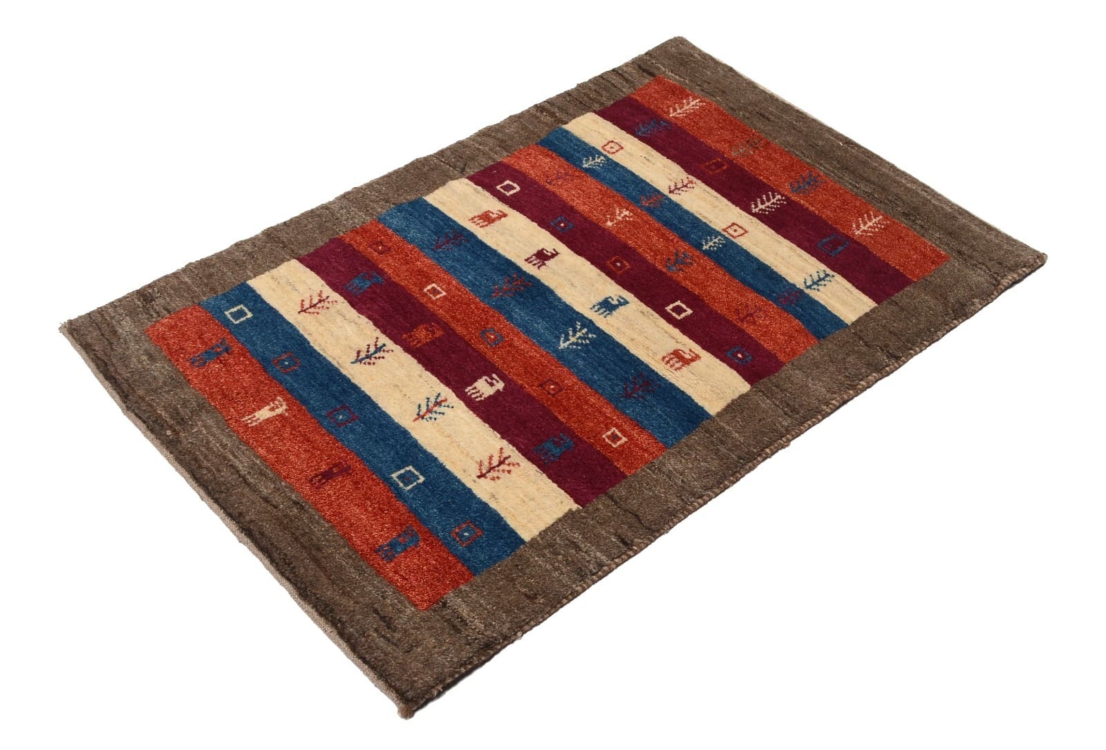 Handgeknüpfter Gabbeh Orientteppich 120x79 cm, 90.000 Knoten, neu