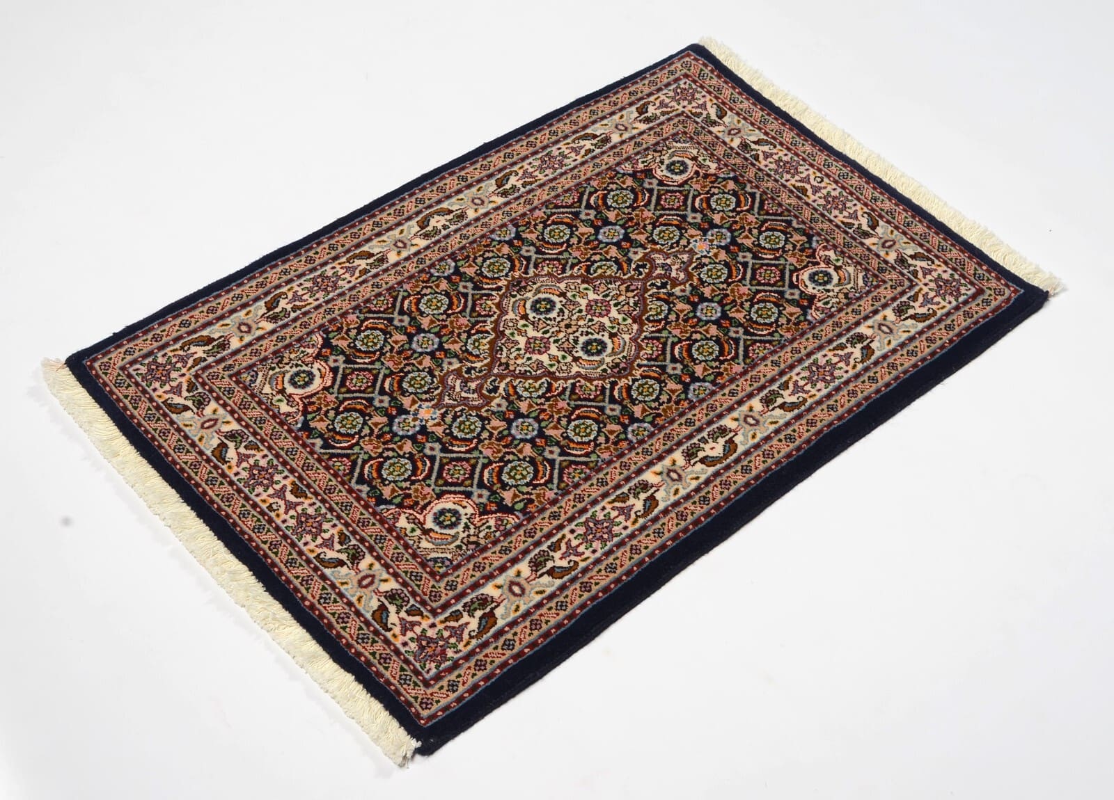 Handgeknüpfter Perserteppich Moud 92 x 61 cm mit 300.000 Knoten