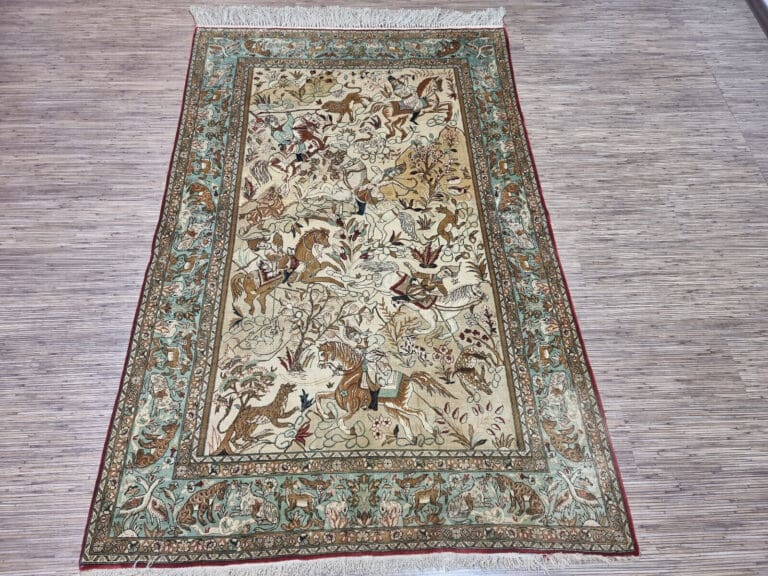 Wunderschöner Persischer Ghom Seide 214×139 cm, 700000 Knoten, handgeknüpft