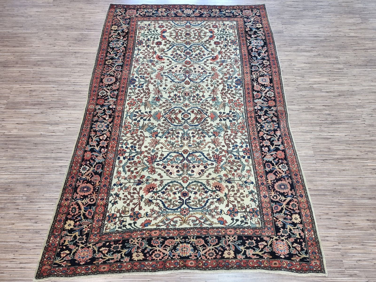 Wunderschöner Antiker Persischer Ferahan Teppich 218x140cm, handgeknüpft