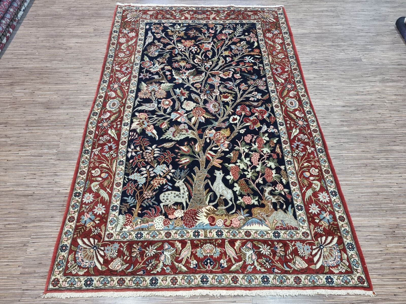 Wunderschöner Persischer Ghom Teppich 222x141 cm, handgeknüpft