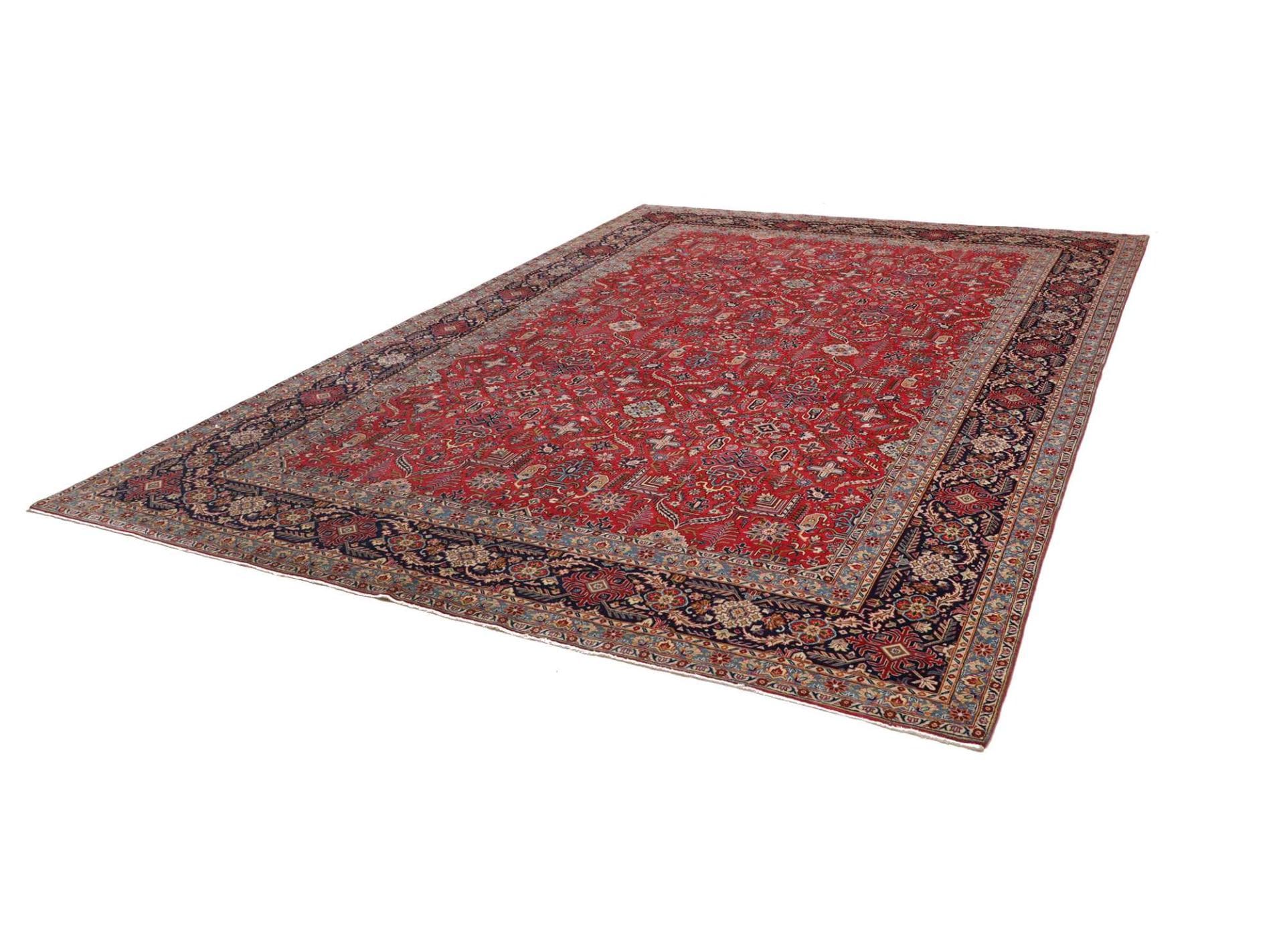 Kashan Teppich 303 x 418 cm, florale Muster, handgeknüpft, Perserteppich