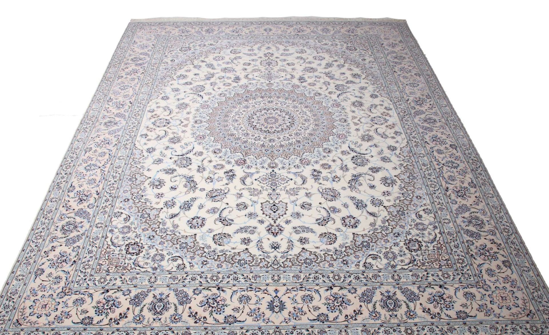 Nain Teppich 305x408cm, florales Muster, Schurwolle, handgeknüpft