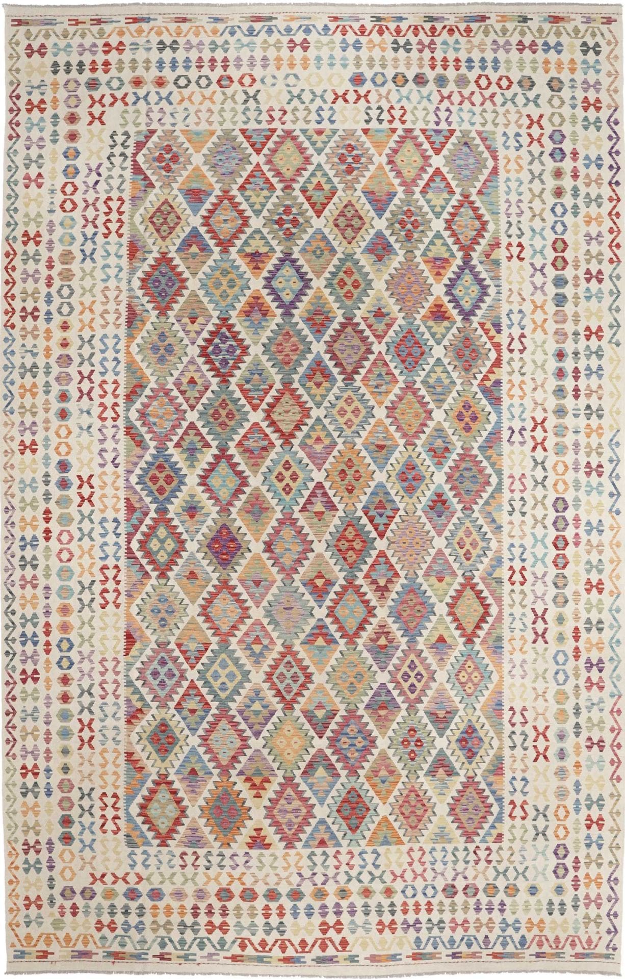 Kelim 320 x 499 cm, handgewebt, aus Pakistan, rustikales Flair