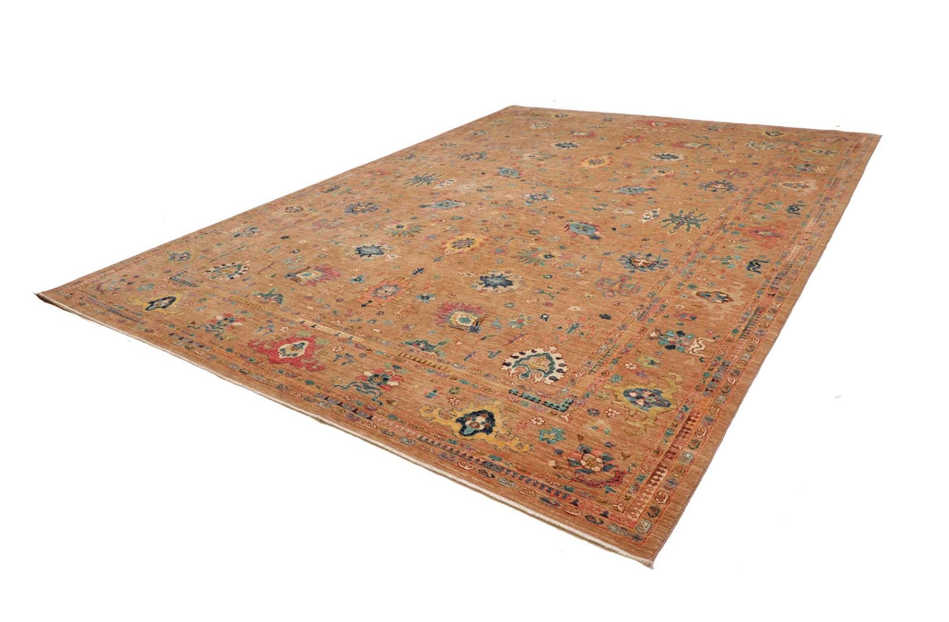 Ziegler Teppich 310 x 428cm aus Schurwolle, handgeknüpft, Orientteppich