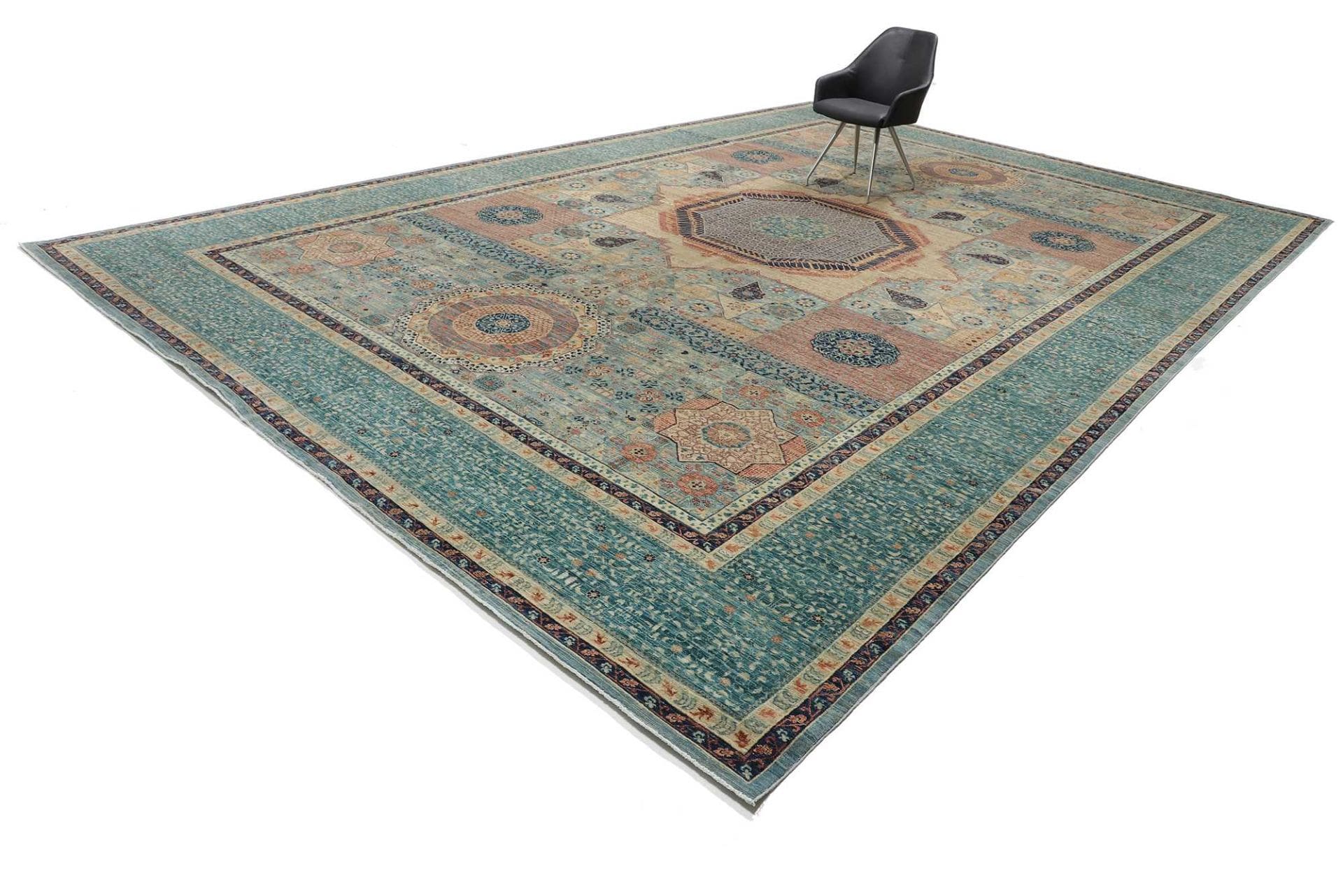 Mamluk Orientteppich 403 x 588cm, Schurwolle, handgeknüpft