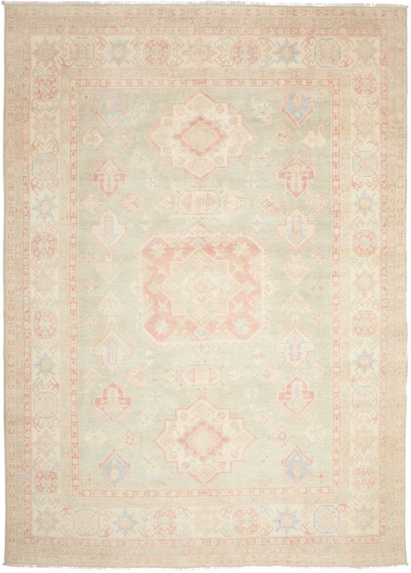 Kazak Orientteppich 249 x 340cm, geometrisches Muster, handgeknüpft