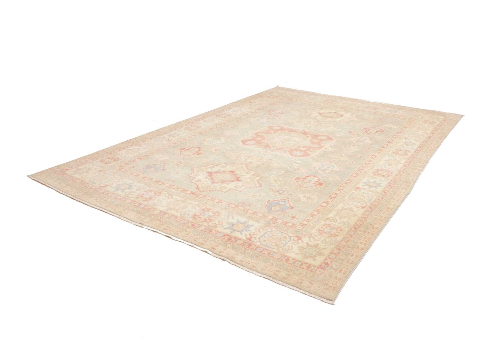 Kazak Orientteppich 249 x 340cm, geometrisches Muster, handgeknüpft