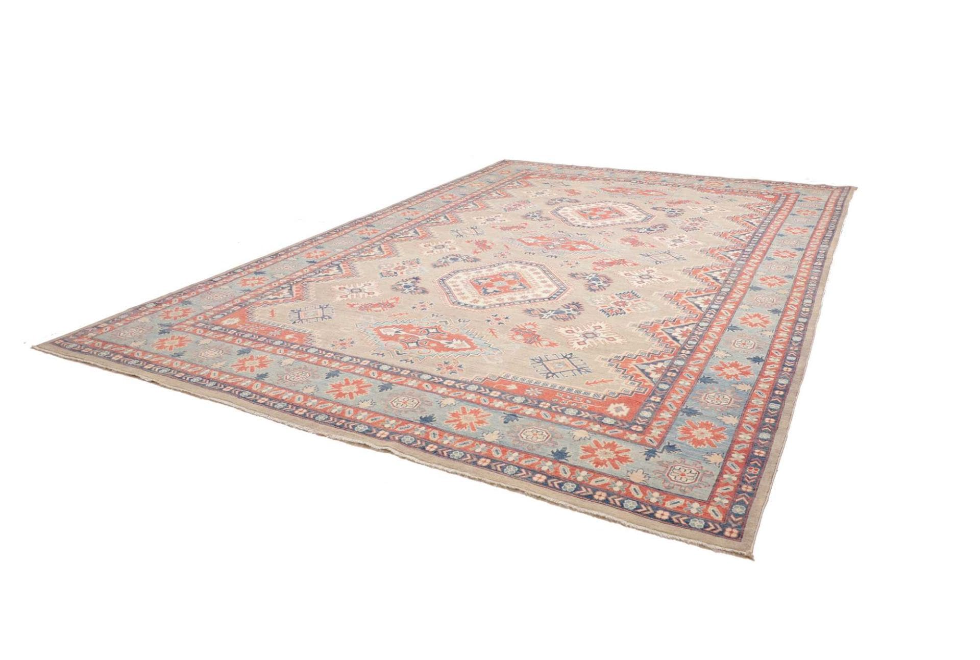 Kazak Orientteppich 301 x 405 cm, handgeknüpft, Wolle, geometrisch